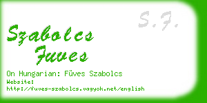 szabolcs fuves business card