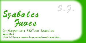 szabolcs fuves business card